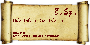 Búbán Szilárd névjegykártya